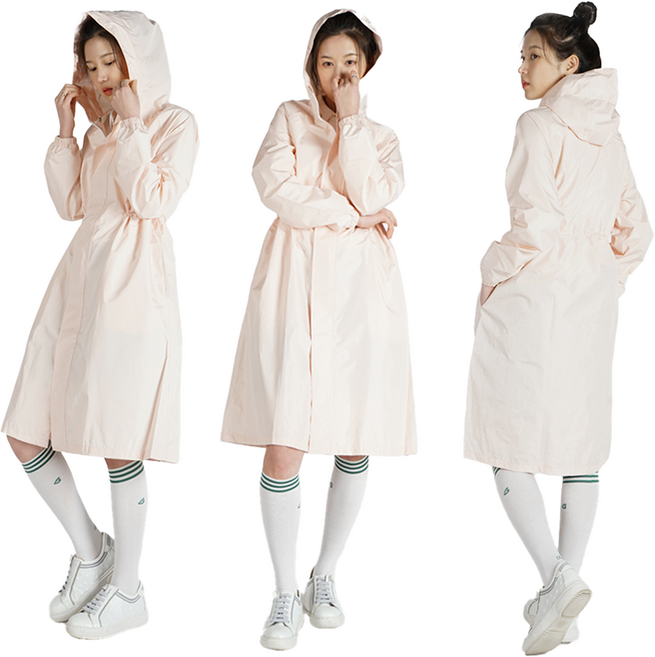 Fairway 여성 남성 골프 우비 비옷 레인코트 바람막이 남녀공용, 피치핑크, 1개