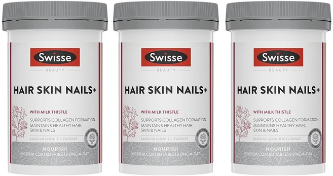 스위스 울티부스트 헤어 스킨 네일 100정 호주퀵배송, 3개 - 쿠팡