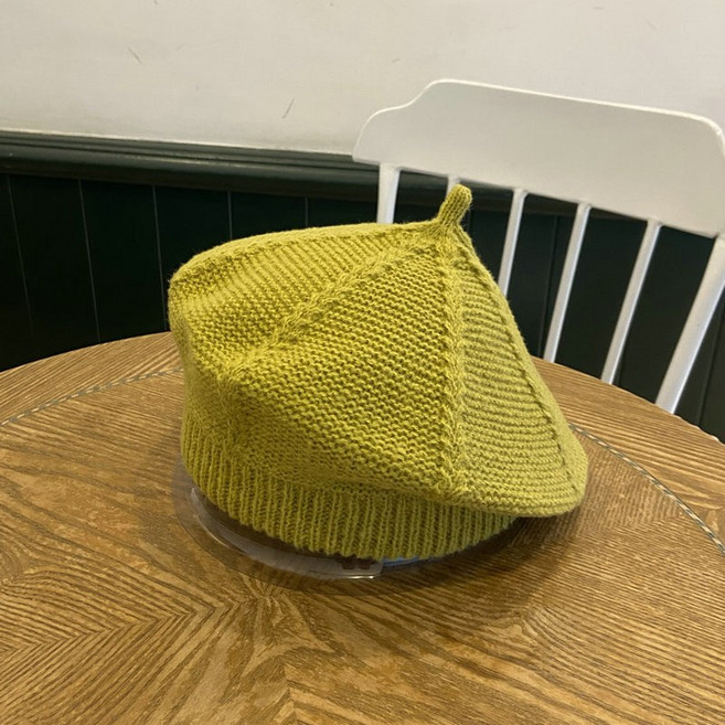 심플 꽈배기 니트 베레모녀 ins 가을겨울 패션 화가 모자 길거리 호박모자