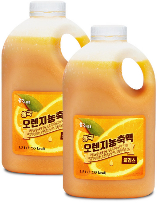 흥국에프앤비 흥국 FnB 오렌지농축액, 1.5L, 2개