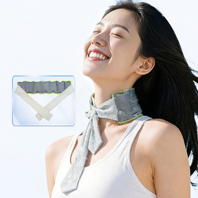 린보 쿨링 아이스 넥밴드 여름 야외 스포츠 등산용 냉감 넥쿨러, 1개, 멜란지그린