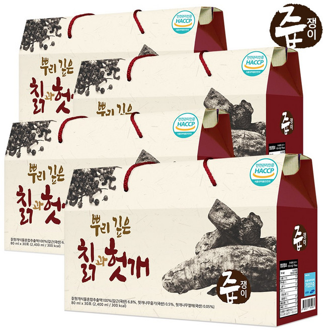 즙쟁이 뿌리 깊은 칡과 헛개즙, 2.4L, 4개