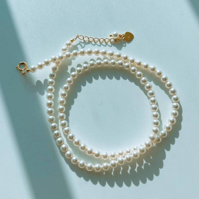 스와로브스키 2mm 3mm 4mm 925실버 진주목걸이 초커 은 목걸이