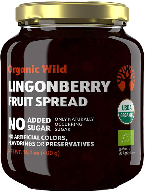 LOOV 루브 핀란드산 링곤베리 잼 400g 비건 링곤베리 무설탕 과일 스프레드, 1개