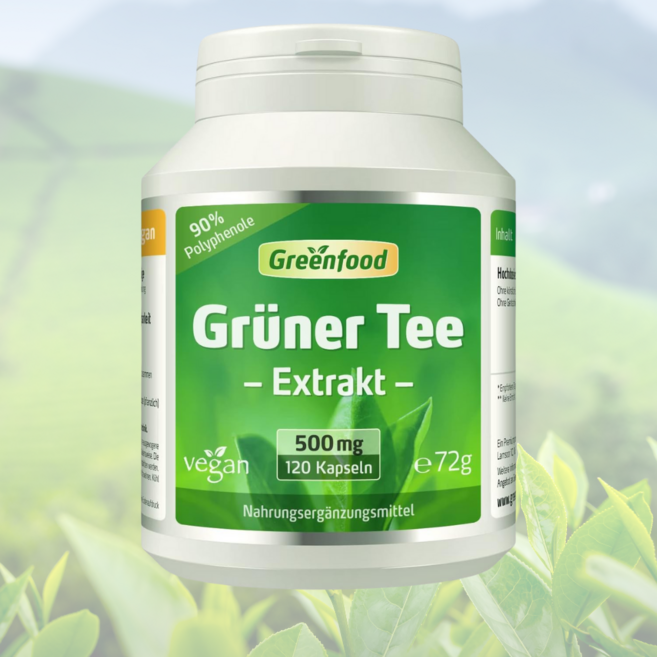 녹차 추출물 카테킨 500mg 폴리페놀 비건 120캡슐 4개월 분, 1개, 120정