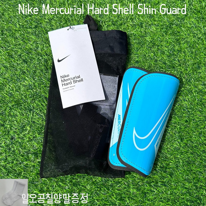 나이키 정품 머큐리얼 하드 쉘 신가드 유소년 주니어 성인 좌우형 정강이 축구 보호대 블루 핑크, 1세트