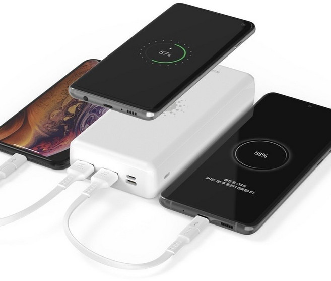 대용량 파워뱅크 보조배터리 3대 동시충전 20000mAH