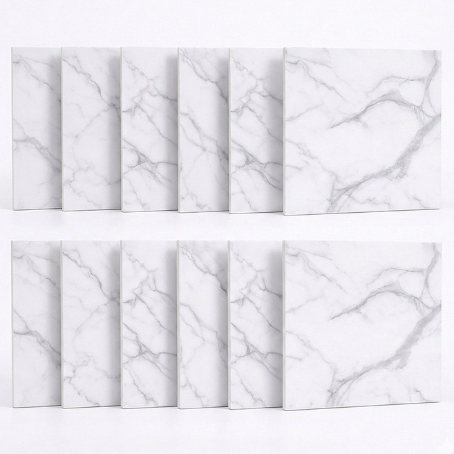 루메이크 벽에 붙이는 방수 타일 시트지 10개, 마블화이트
