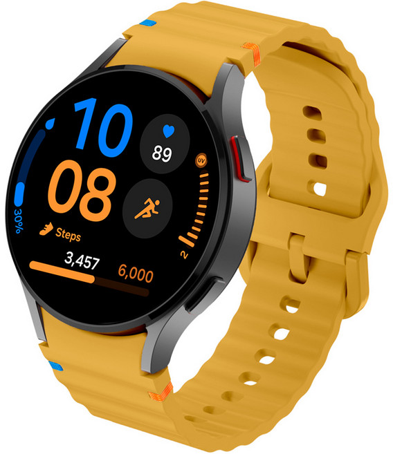 쿠산 갤럭시워치 스트랩 패션 스포츠 실리콘 밴드, 1개, 옐로