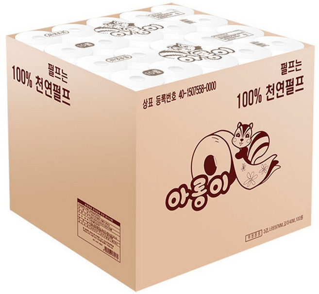 한아름산업 아롱이화장지100롤 천연펄프 3겹 40Mx100롤3겹40M, 40m, 100롤, 1개