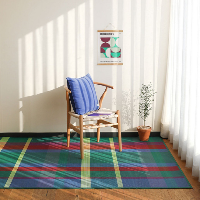 오리고 천연 대자리 러그 다프네체크