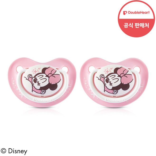 더블하트 디즈니 펀프렌즈 쪽쪽이 노리개 젖꼭지, 2개, 미니, S/0개월~