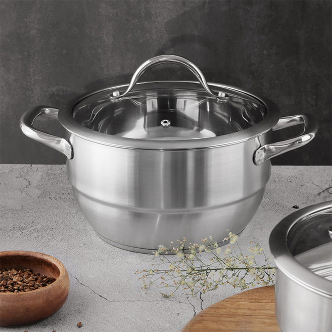 IH 인덕션 스텐 찜솥 4size 미니 찜기 만두 옥수수 고구마 찜통 찜판 찜냄비 1단 2단, 양수 20cm 1단, 1개