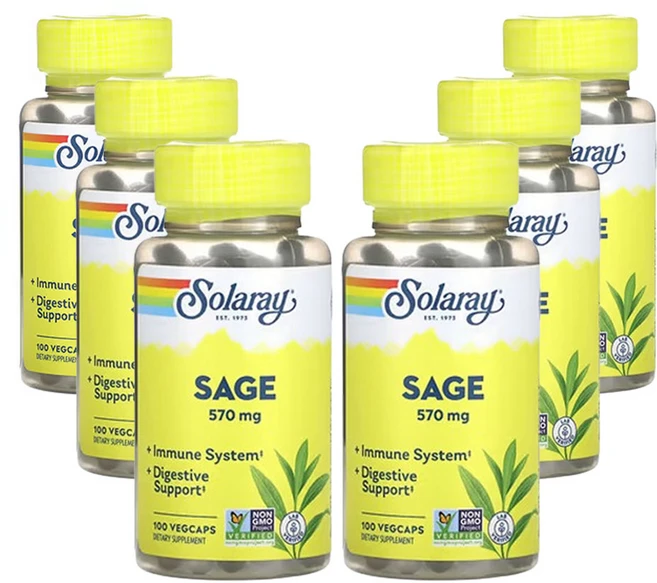 솔라레이 세이지 285mg 100베지캡슐, 2캡슐, 6개, 100정 - 쿠팡