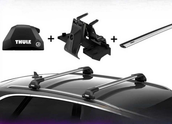 OK에스 코스트코루프백 스웨덴 THULE 루프 랙 크로스 바, 7206피트+721X 실버+6시리즈 세트, 1개