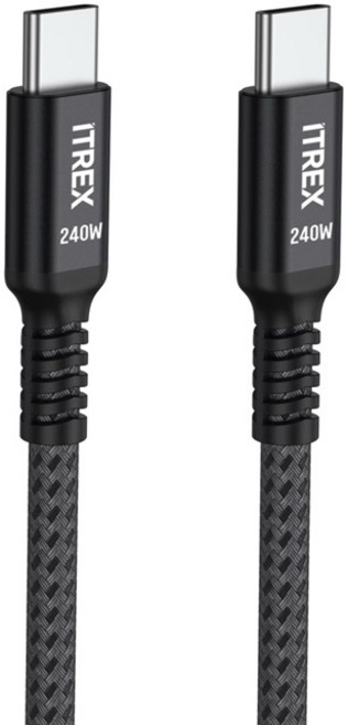 ITREX 아티스 C타입 알루미늄 케이블 240W 케이블/삼성 갤럭시/애플 아이폰/노트북 고속충전, 블랙, 1개, 200cm