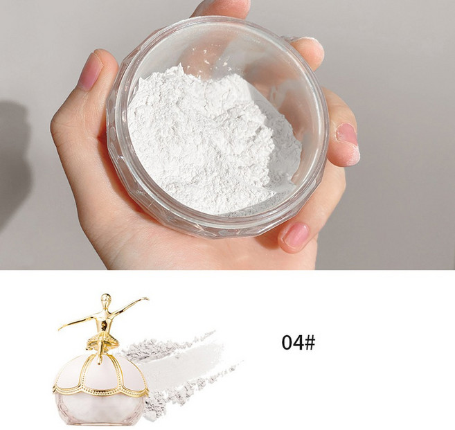 에어 발레리나 파우더 화장품 오일 컨트롤 방수 컴팩트 파우더 하이 커버리지 메이크업 베이스 반투명 파우, 02 4, 1개