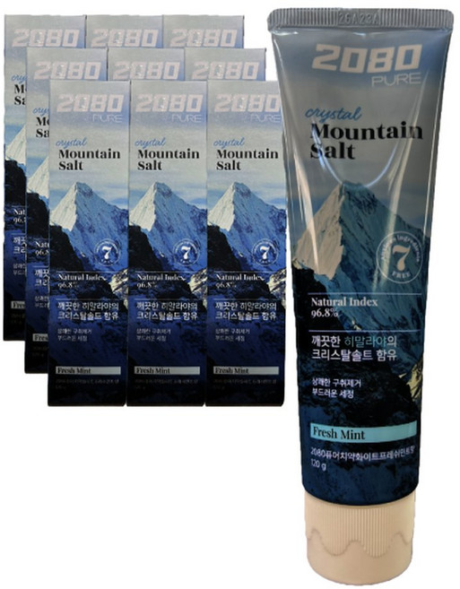 2080 퓨어 마운틴 히말라야 크리스탈솔트 치약 120g 9개
