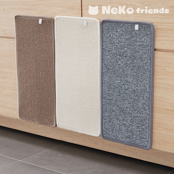 네꼬프렌즈 고양이 수직 스크래쳐 벽에 붙이는 스크래쳐 카페트 매트, 3개, 그레이