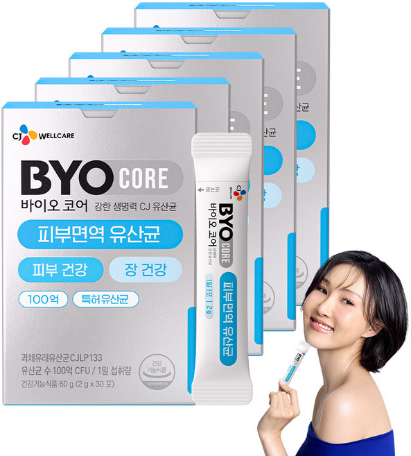 BYO 코어 피부면역 유산균 30p, 60g, 5개