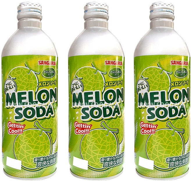 산가리아 멜론소다 사이다 500ml x 6병 라무네 메론소다 멜론사이다 일본사이다 라무네소다 멜론향 탄산음료 캔사이다, 3개