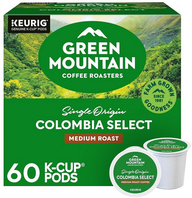 Green Mountain Coffee Roasters Nantucket Blend 1인용 큐리그 K컵 포드 미디엄 로스트 커피 24개, 콜롬비아 셀렉트, 1