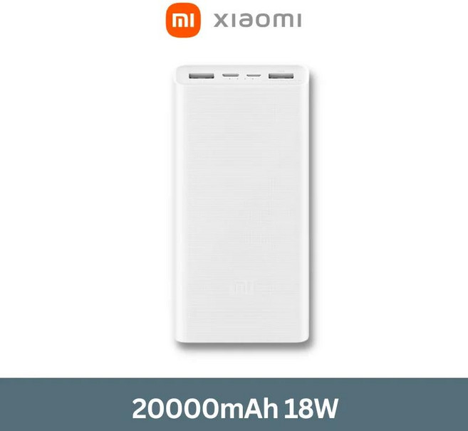 20000mAh 원래 Xiaomi PowerBank 3 양방향 빠른 충전 PLM18ZM 18W / 22.5W PB2022ZM iphone Xiaomi 용 휴대, 01 20000mah, 02 18W