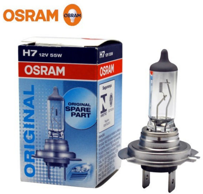 和霆車部品—OSRAM H7 12V 55W 原廠交換型鹵素燈泡 64210, 1個