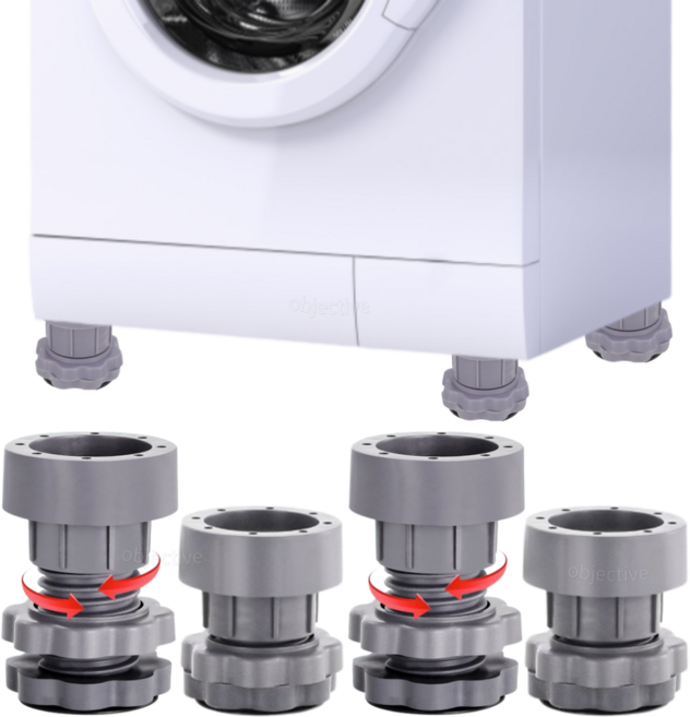 오브젝티브 세탁기 높이조절 받침대 수평 통돌이, 4개, 클린스탠드 8.5-10.cm 받침대 그레이