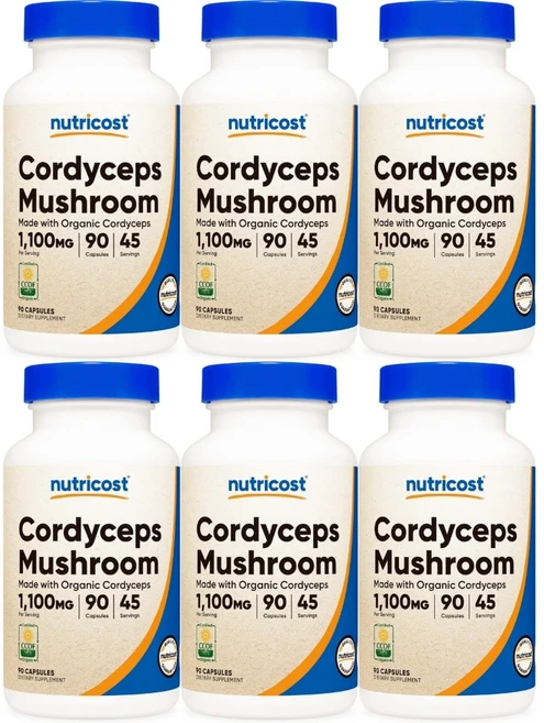 뉴트리코스트 동충하초버섯 1100mg, 180정, 6개 - 쿠팡