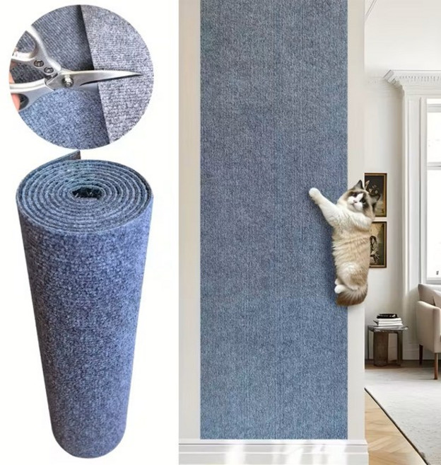 코어엑시스 고양이 스크래치 매트 벽부착 패드 소파 벽 보호 접착형 패드, 그레이