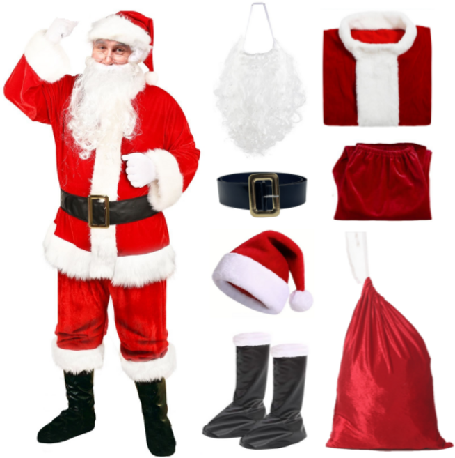네디아 남자 산타복 선물 보따리 포함 7종 풀세트