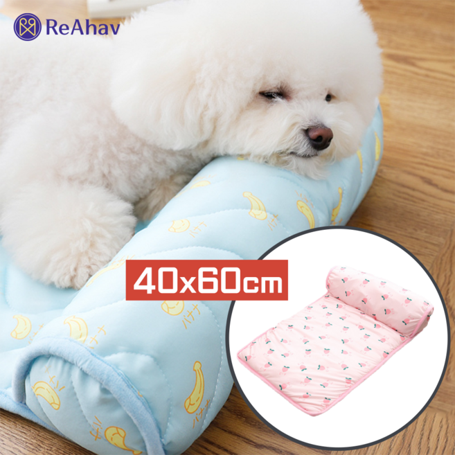 레아하브 강쥐쏘쿨 반려동물 냉감패드, 피치핑크