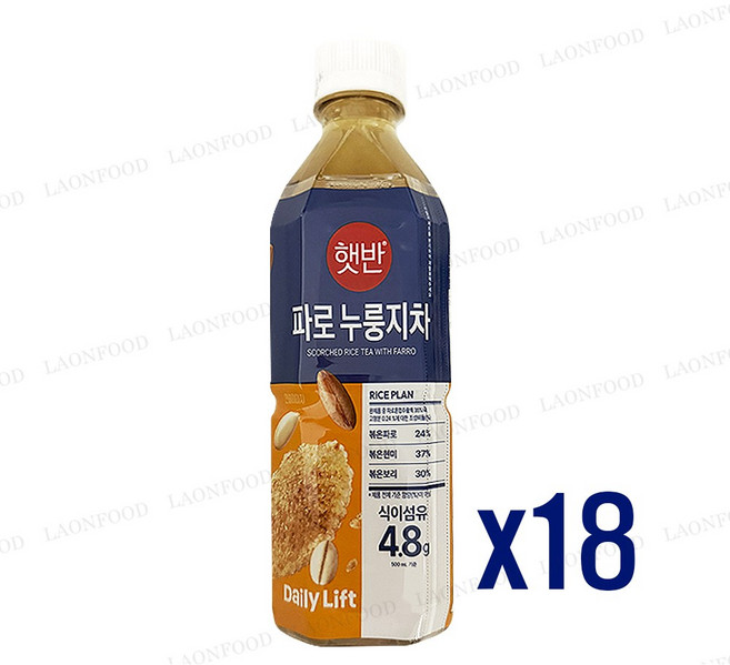 햇반파로누룽지차, 18개, 500ml