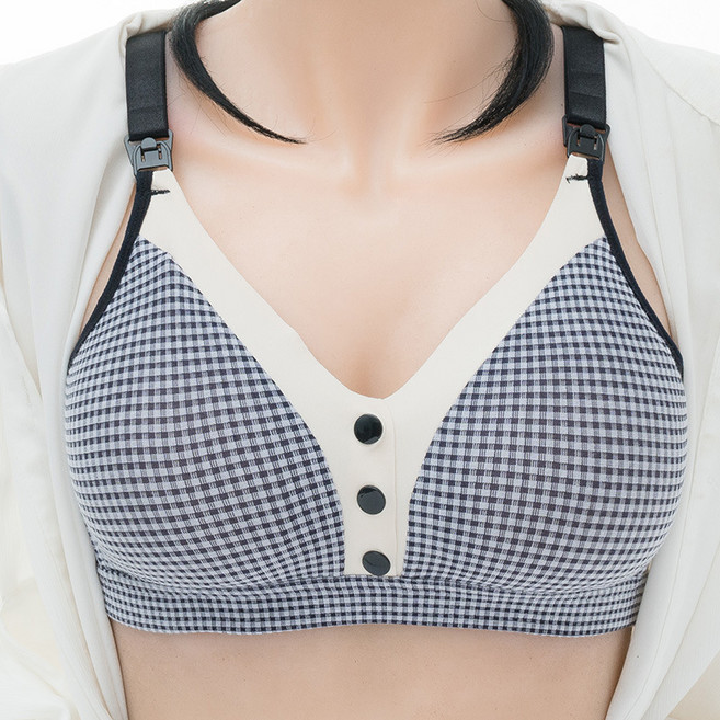 디한스 임산부 착용이편한 노와이어 단추형 수유브라