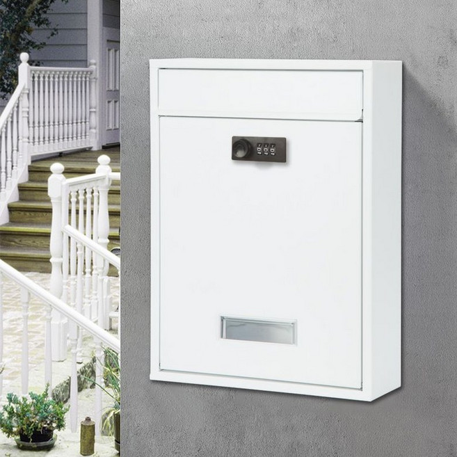 우편함 서류함 대형 철제 사무실 택배 보관함 초대형, CMB2207 화이트 콤비네이션