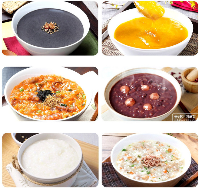 프리미엄 즉석죽500g 6팩 흑임자죽 달콤팥죽 흰죽 호박죽 낙지김치죽 참치죽, 500g
