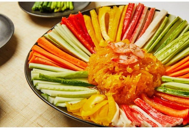 [캠핑맛집]수연이네 맛깔 해파리냉채 500g 채소포함(오이당근파프리카), 1개