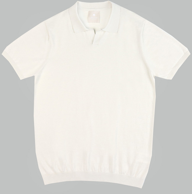 IKALOOK ITALY 솔리드 반팔 니트 카라티 BSTEE105