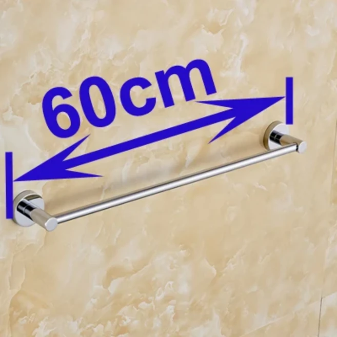 304 스테인레스 스틸 욕실 액세서리 싱글 수건 바 레일 홀더 YT 10996, 1개, L is 60 cm