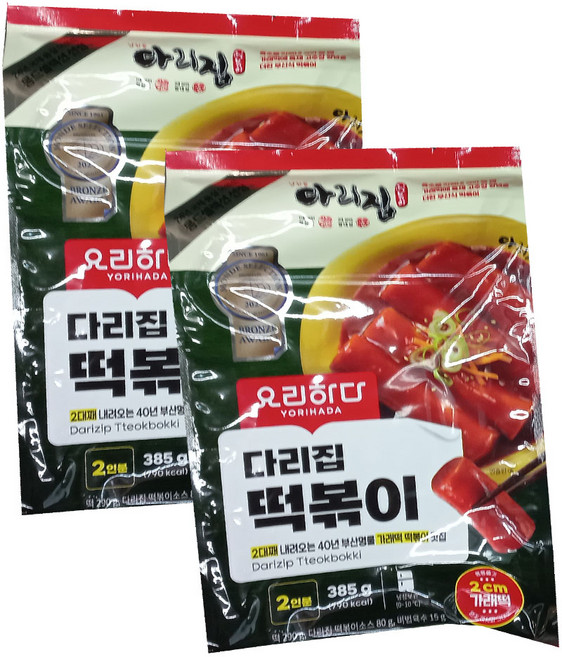 요리하다 다리집 떡볶이 아이스포장, 아이스보냉백포장, 2개, 385g