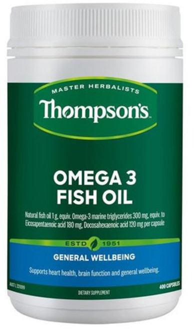 뉴질랜드 톰슨 THOMSONS FISH OIL 오메가3 피쉬오일 1000mg 캡슐, 1개, 400정