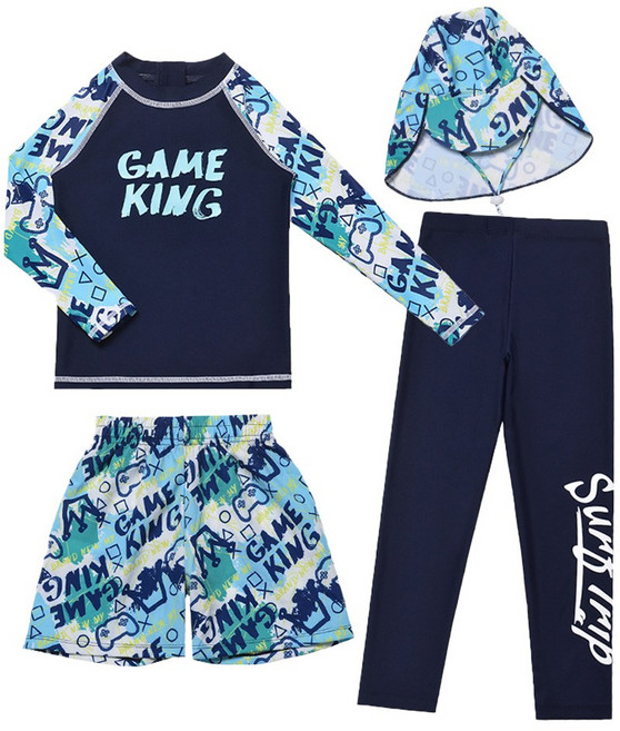 오르웨인 남아 액티브 키즈 주니어 래쉬가드 4종 세트