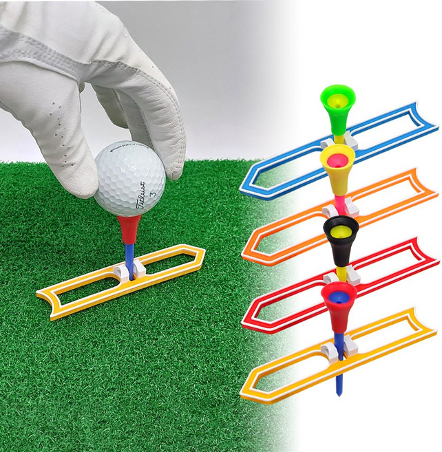 바로스포츠 애어로우 에이밍 골프 티꽂이 컨트롤 드라이버 롱티샷, 1세트, 본품 색상별 1개씩 4개