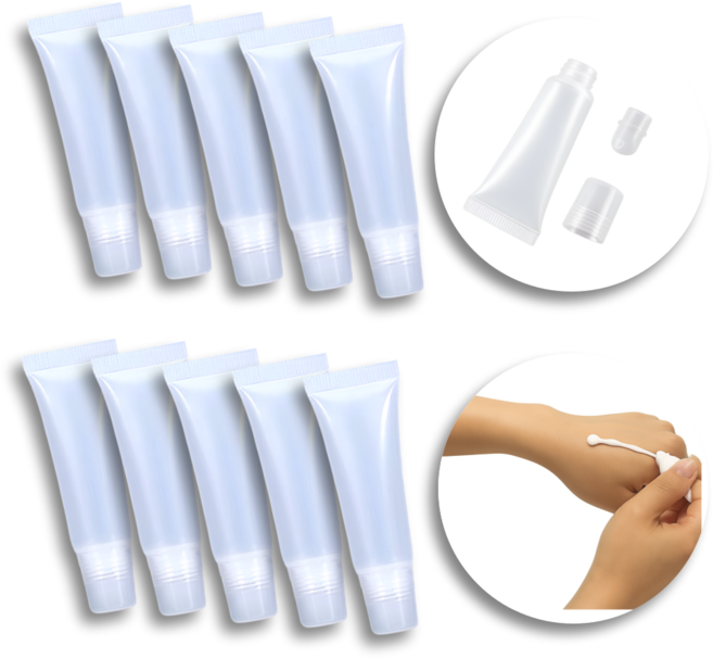 루다택 휴대용 리필 소분용 튜브 공병 5ml, 10개, 투명