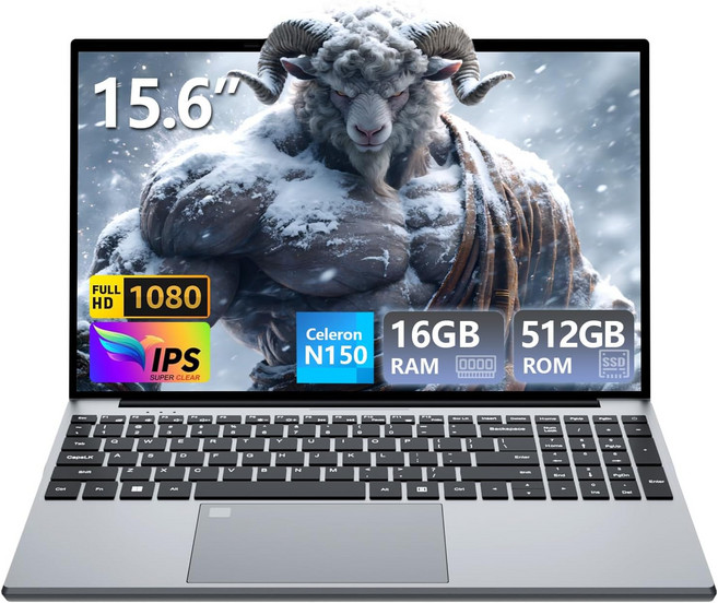 게이밍 노트북 트윈 레이크 N150 노트북최대 3.6GHz 16GB DDR4 512GB SSD 백라이트 KB 지문 FHD 1920*1080 Win 11 Pro WiFi 5BT, 16GB RAM +512GB