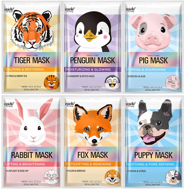 에피엘르 new 동물 캐릭터마스크팩 혼합 6팩, new 혼합 6팩