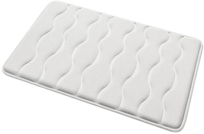 Topsun 고급 메모리 폼 욕실 매트-주방 / 욕실 속건성 방지 바닥 매트 미끄럼 방지 및 방수 매트, 흰색, 1개