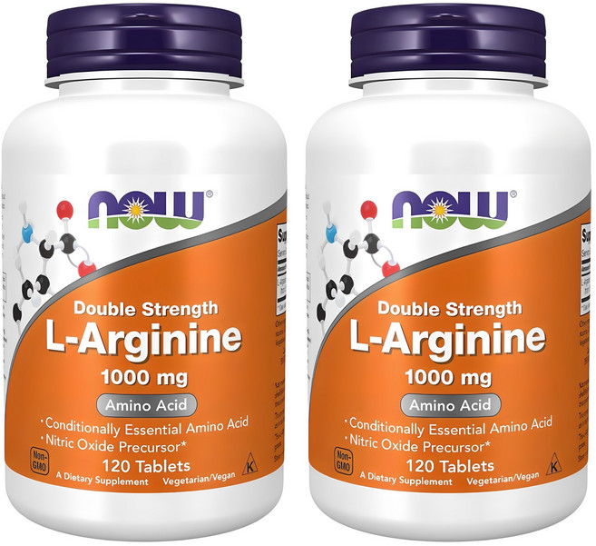 나우푸드 더블 스트랭스 L-아르기닌 1000mg 타블렛, 120정, 2개