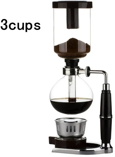 새로운 가정용 스타일 사이폰 커피 메이커 차 포트 진공 유리 타입 머신 필터 3, 01 3 cup